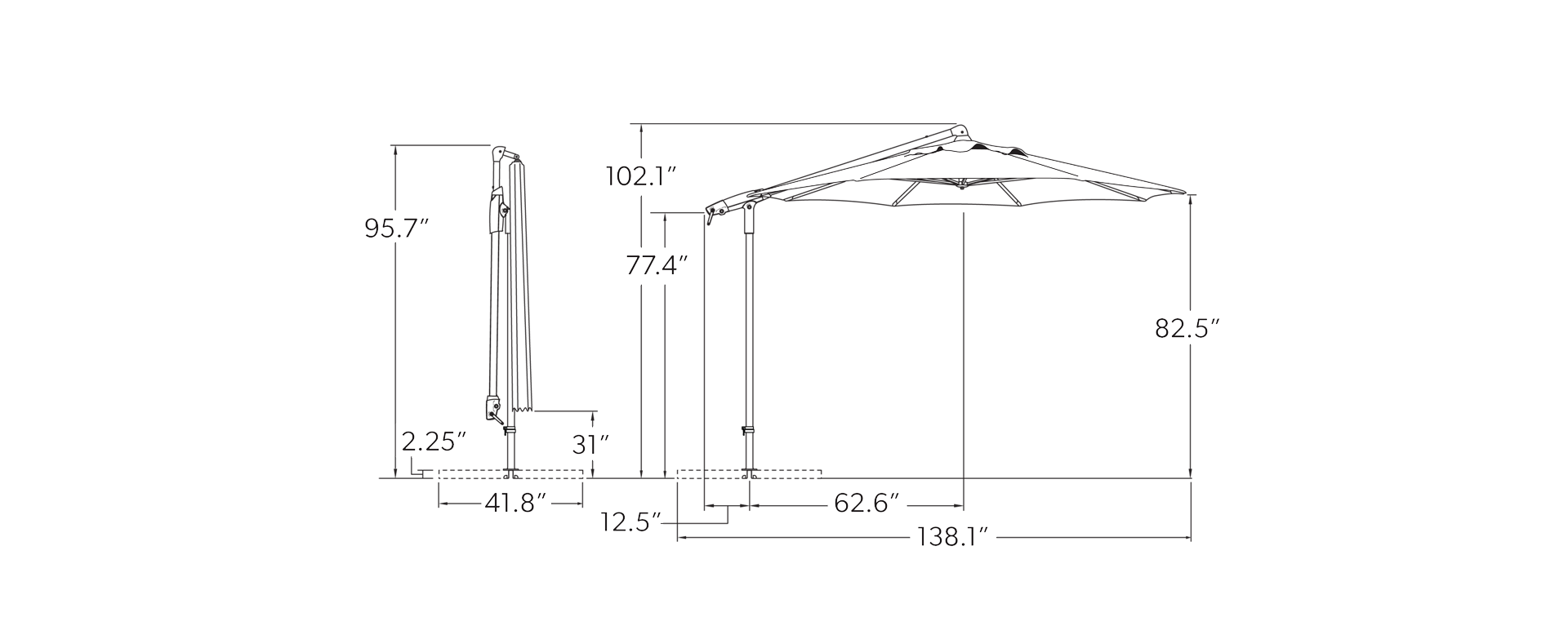 AG19A Cantilever Umbrella AG19A Cantilever Umbrella