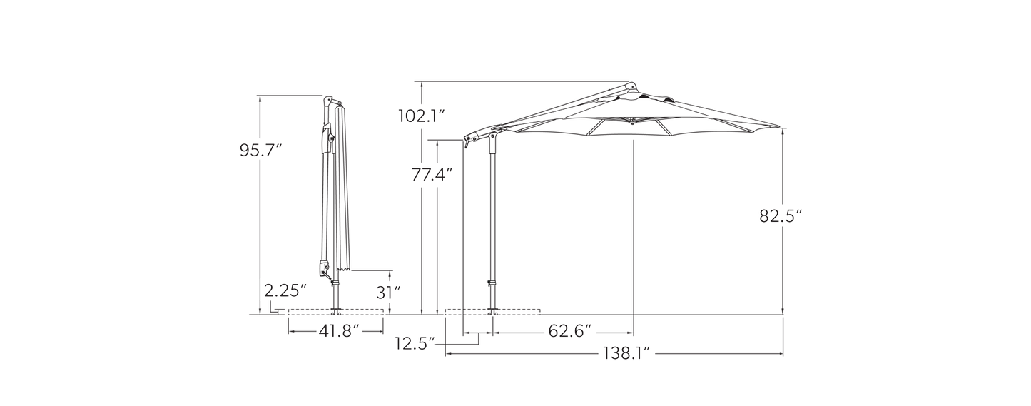 AG19A Cantilever Umbrella