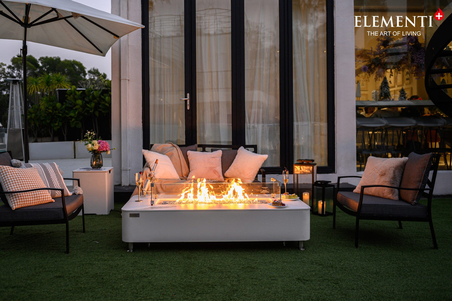 Athens Porcelain Top Fire Table