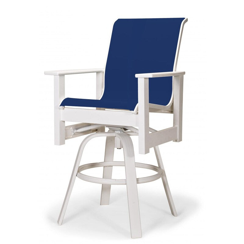 Leeward MGP Outdoor Counter Height Swivel Bar Stool With Sling Seating