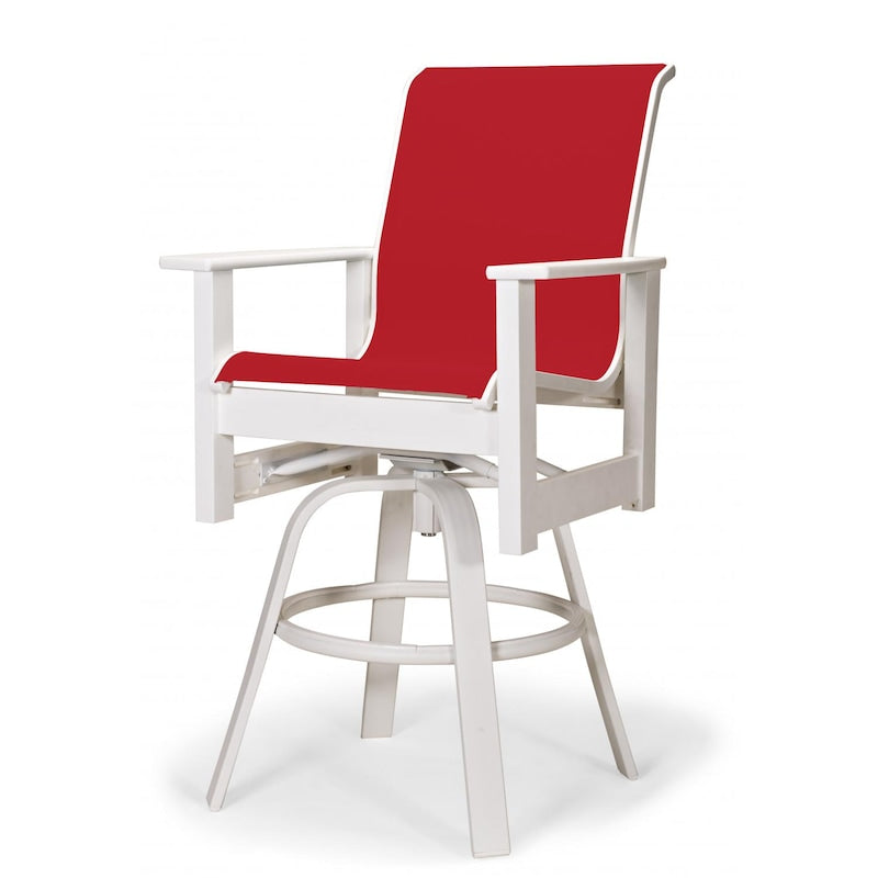 Leeward MGP Outdoor Counter Height Swivel Bar Stool With Sling Seating